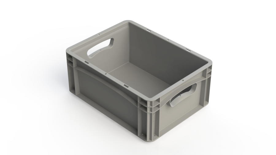 Přepravka Basicline 1742/0003 šedá, OÚ, uzavřená